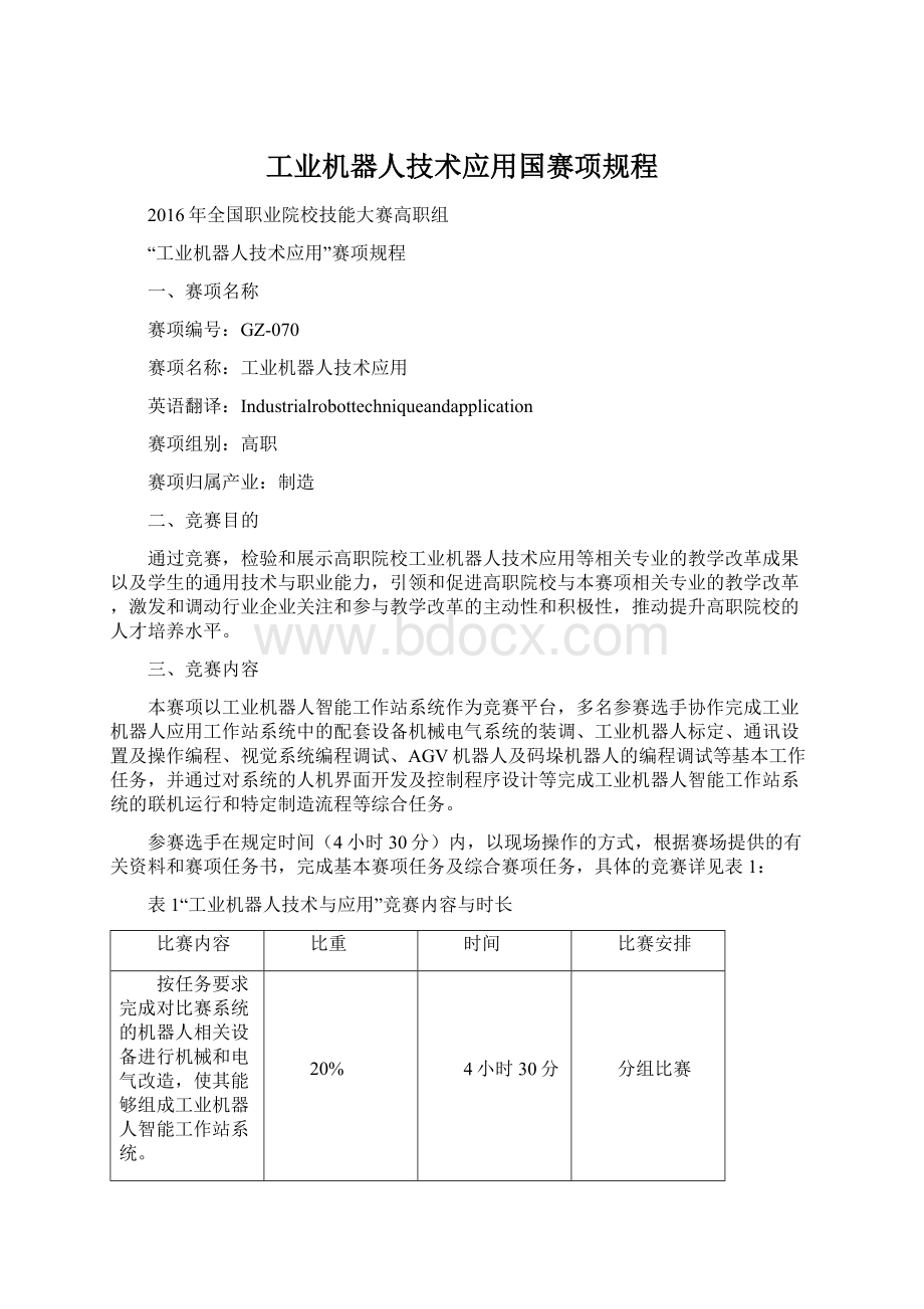 工业机器人技术应用国赛项规程.docx_第1页