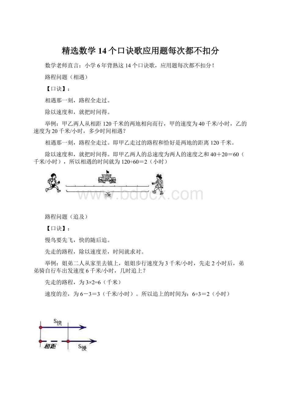 精选数学14个口诀歌应用题每次都不扣分.docx_第1页