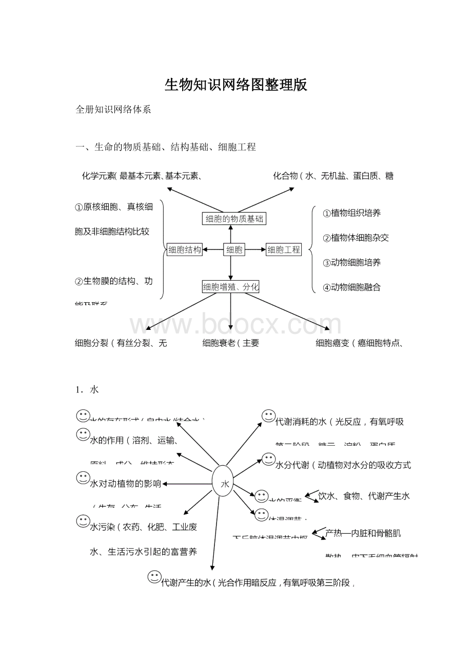 生物知识网络图整理版.docx