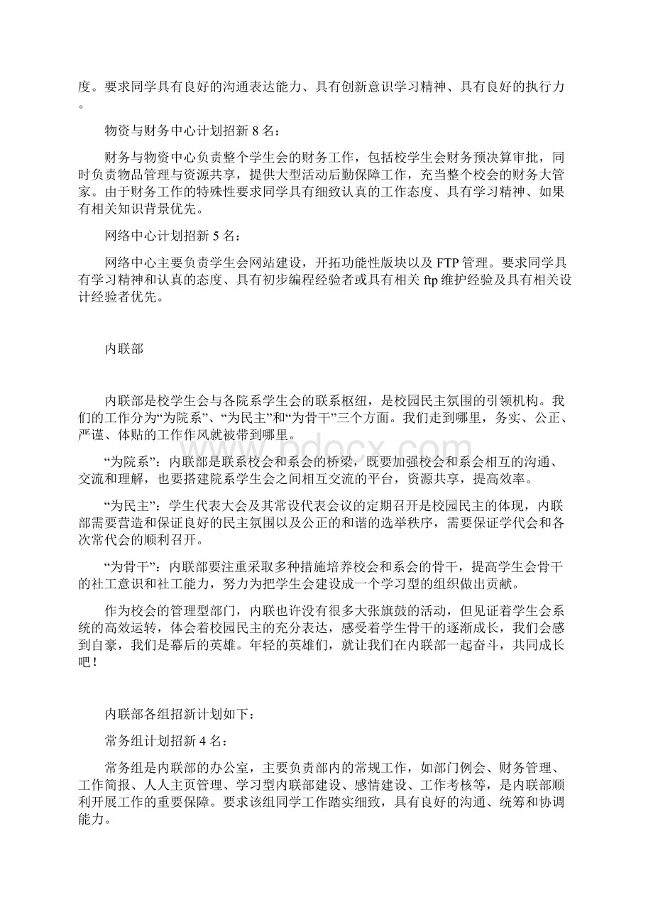 学生会各部门纳新宣言Word格式.docx_第2页