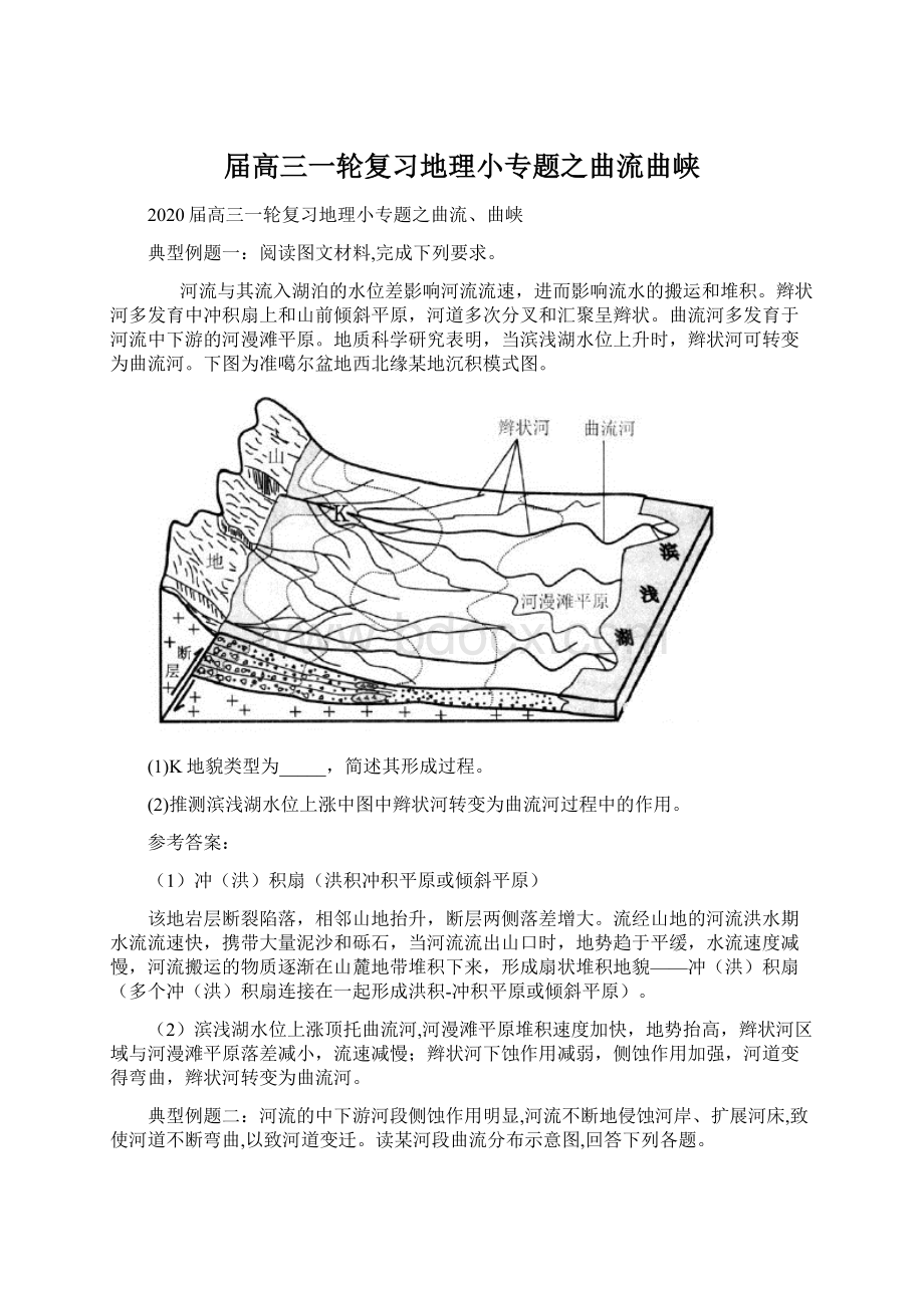 届高三一轮复习地理小专题之曲流曲峡.docx_第1页