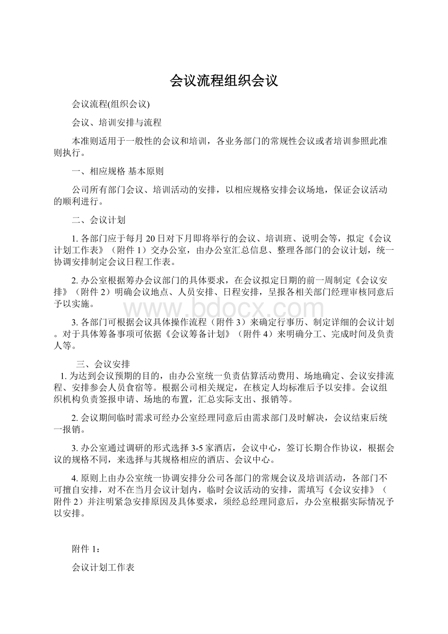 会议流程组织会议Word下载.docx