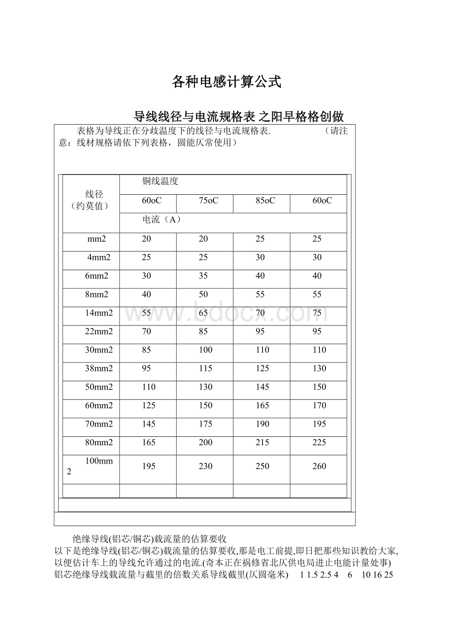 各种电感计算公式Word下载.docx_第1页