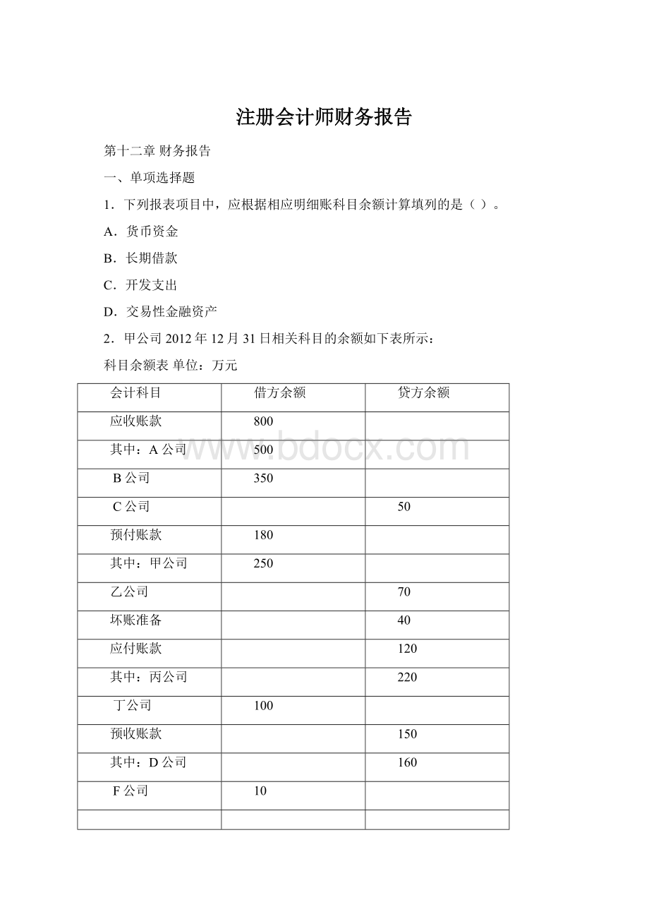 注册会计师财务报告Word格式.docx