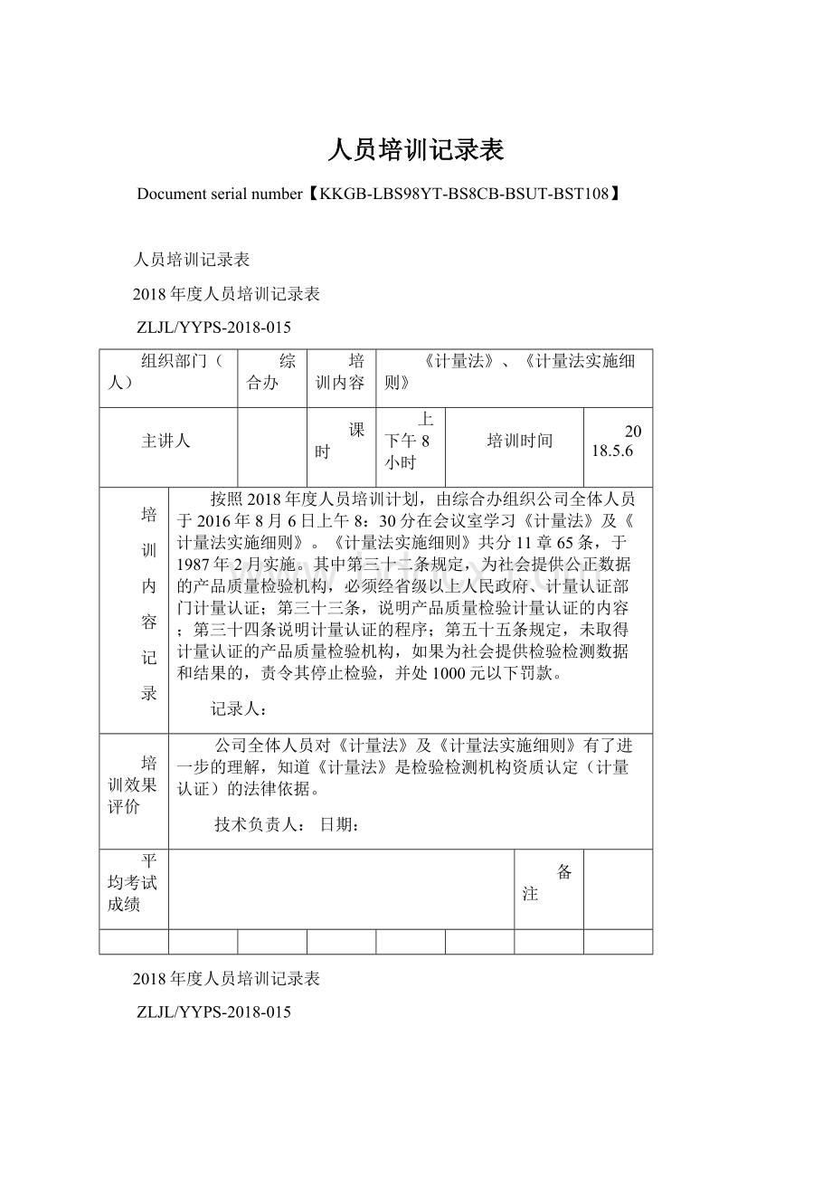 人员培训记录表Word文档下载推荐.docx_第1页