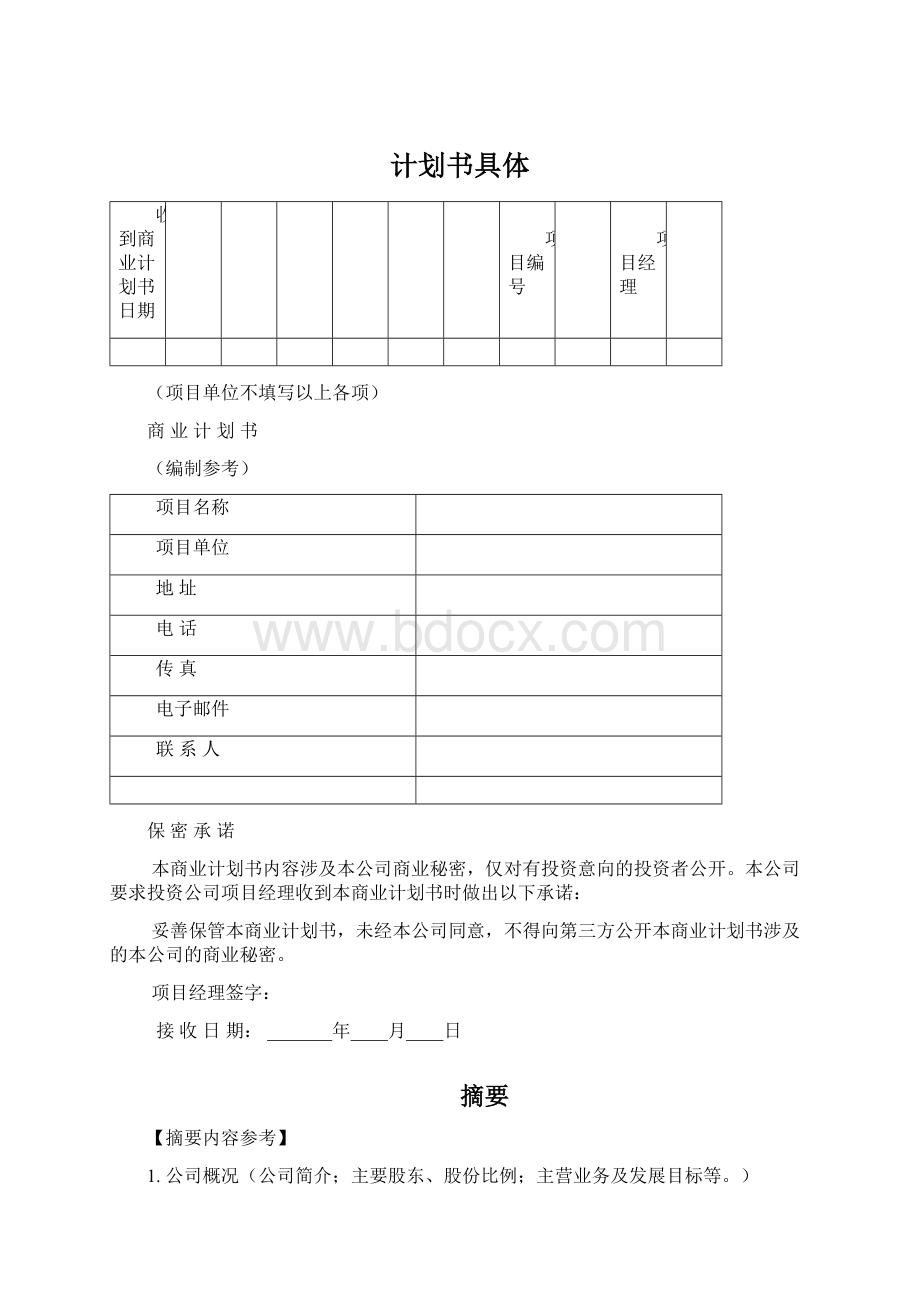 计划书具体文档格式.docx