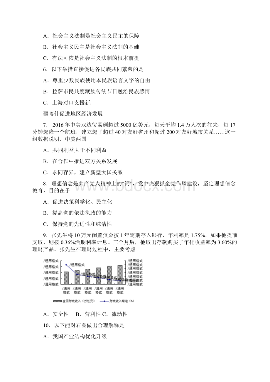 上海市浦东新区届高三政治教学质量检测二模试题.docx_第2页