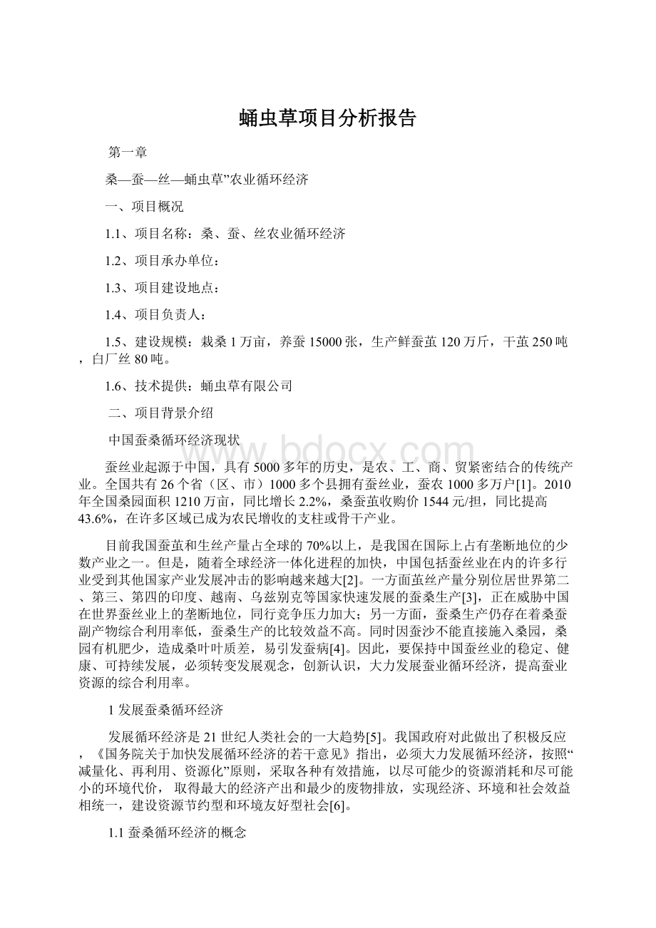 蛹虫草项目分析报告Word文件下载.docx