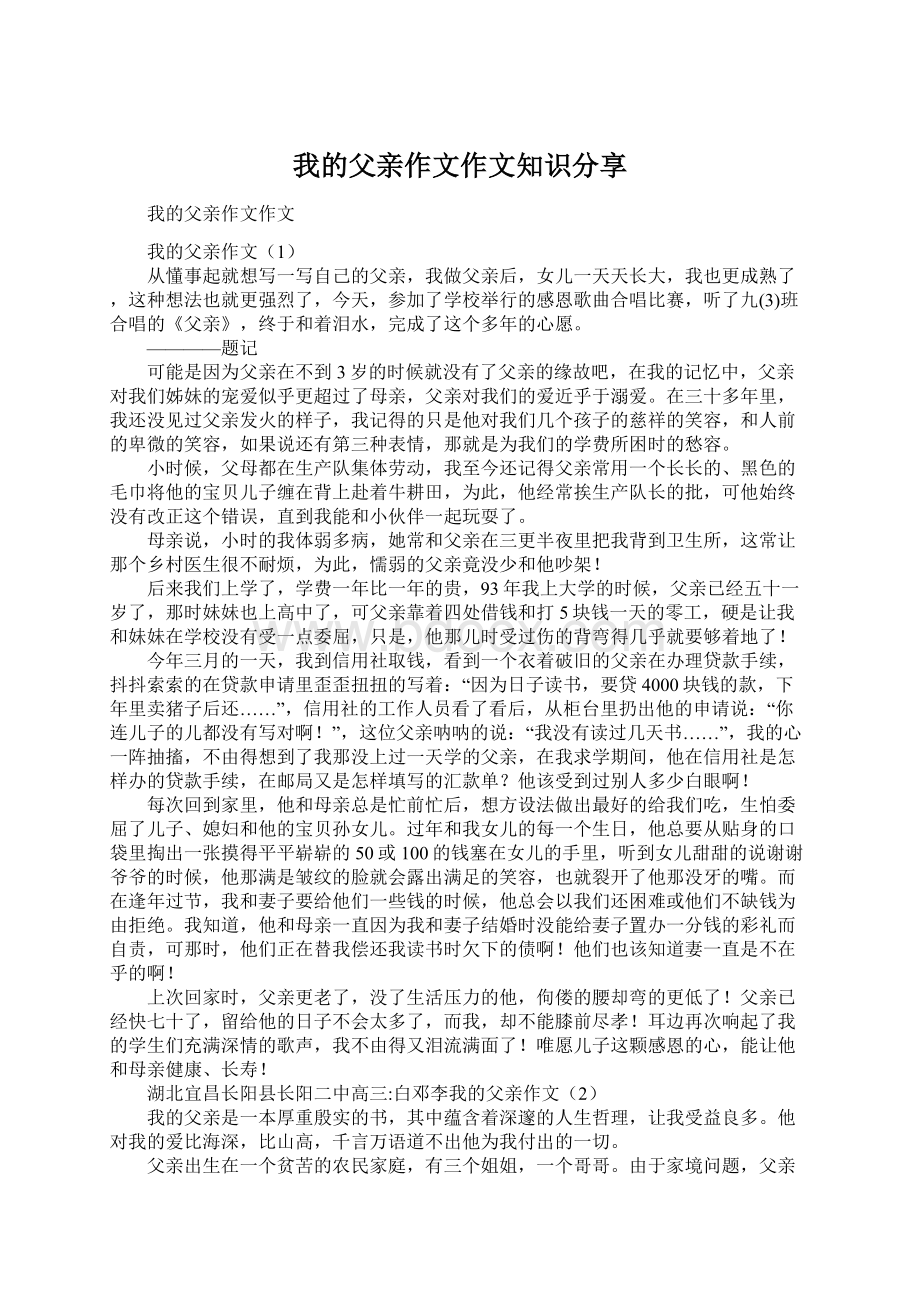 我的父亲作文作文知识分享.docx