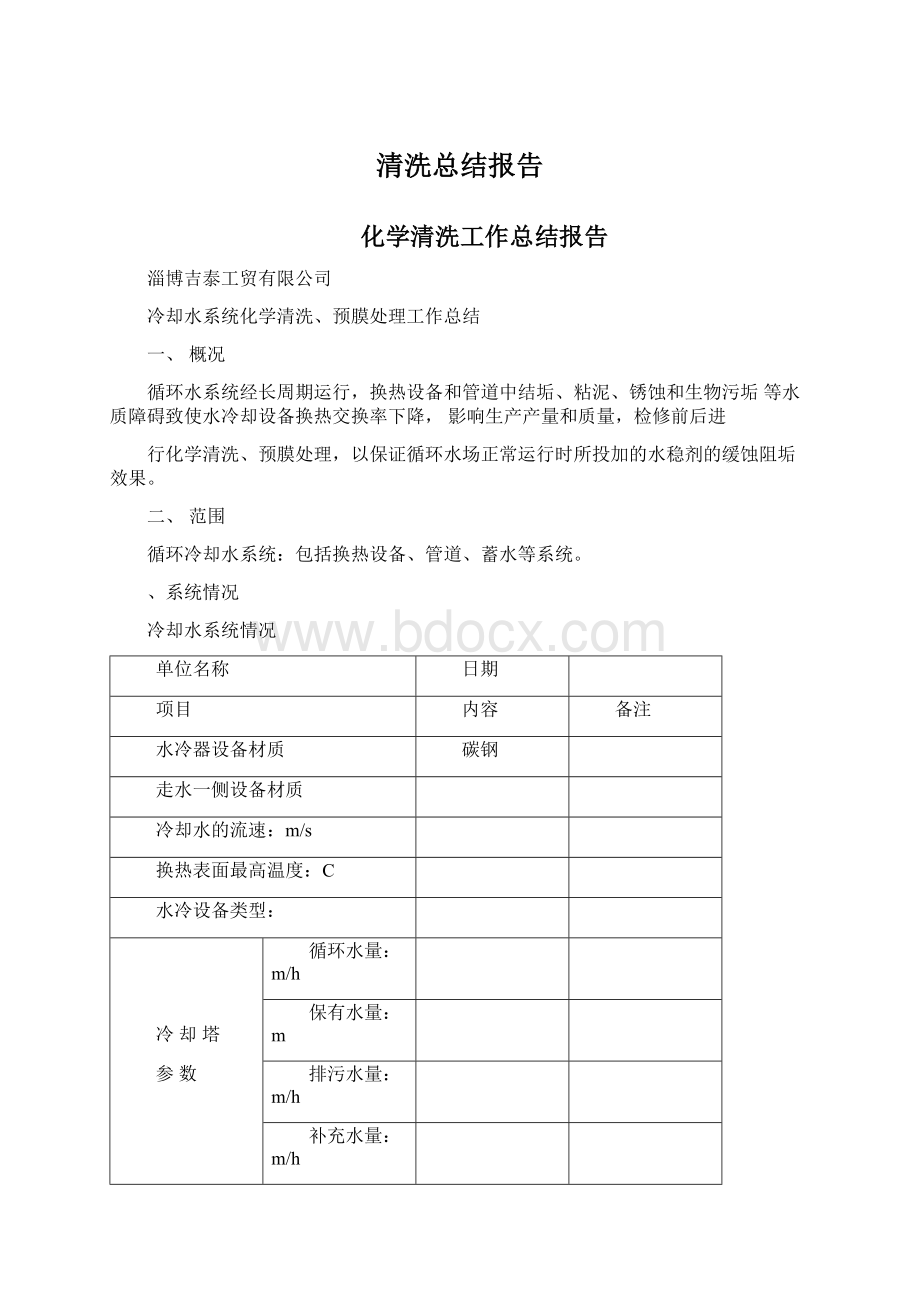 清洗总结报告Word文档下载推荐.docx