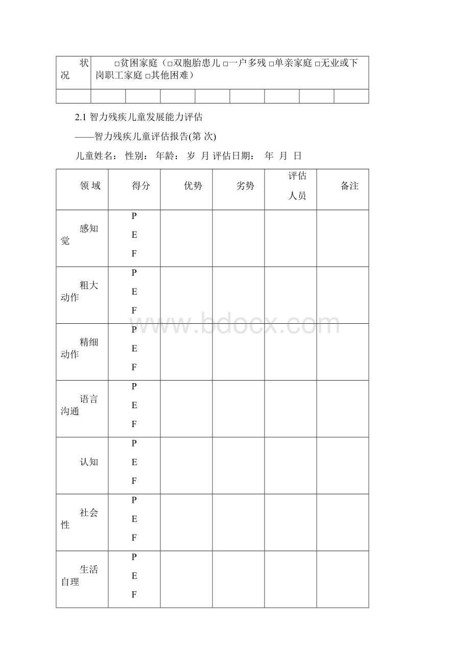 山东省智力残疾儿童康复训练档案Word下载.docx_第3页