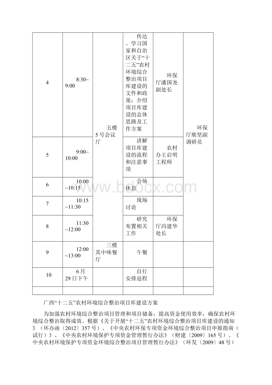 广西十二五农村环境综合整治项目库建设工作会议最新Word文档下载推荐.docx_第2页