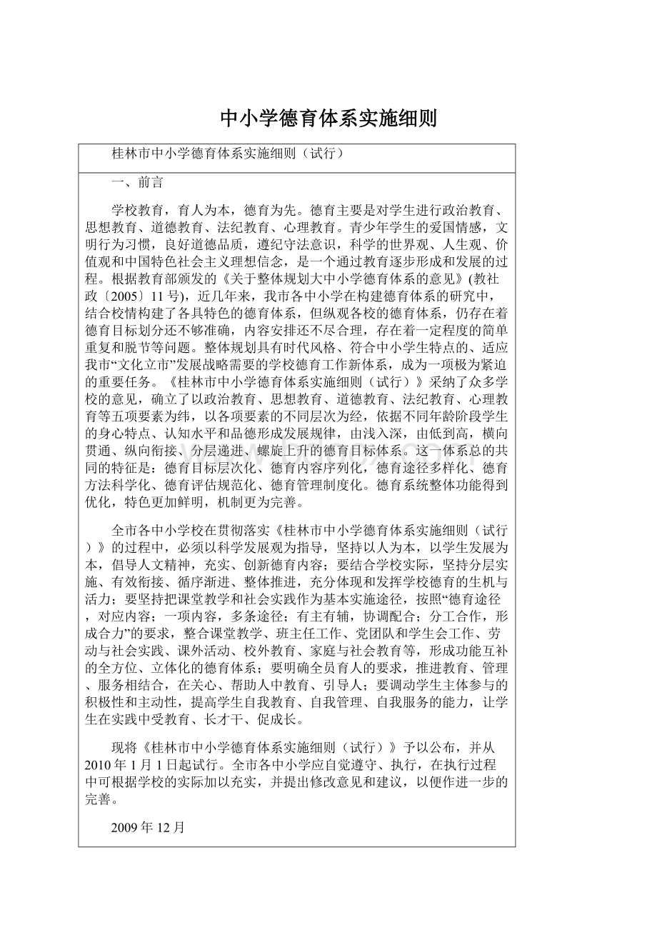 中小学德育体系实施细则.docx