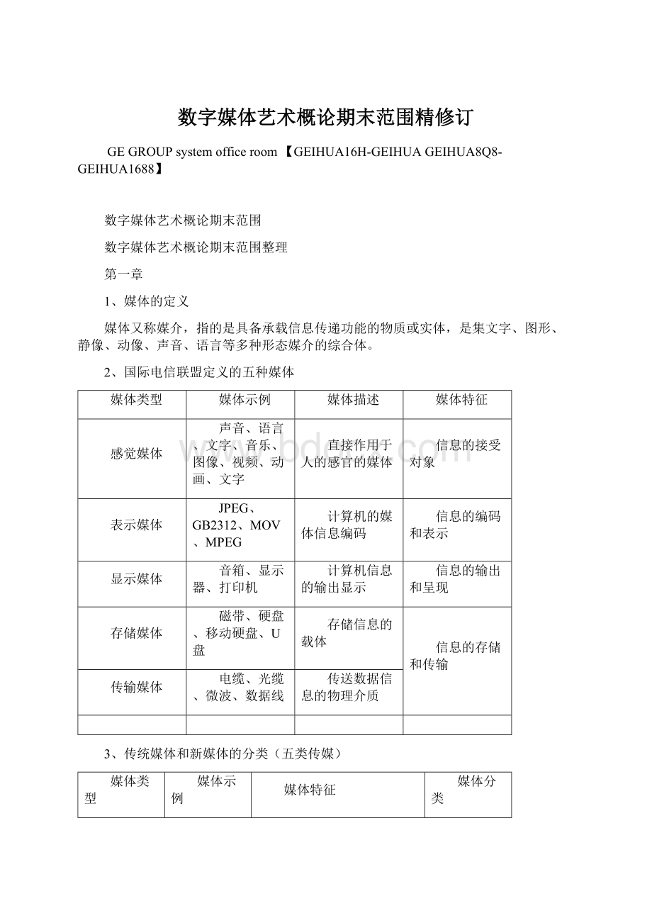 数字媒体艺术概论期末范围精修订.docx_第1页