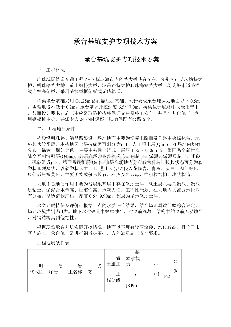 承台基坑支护专项技术方案.docx_第1页