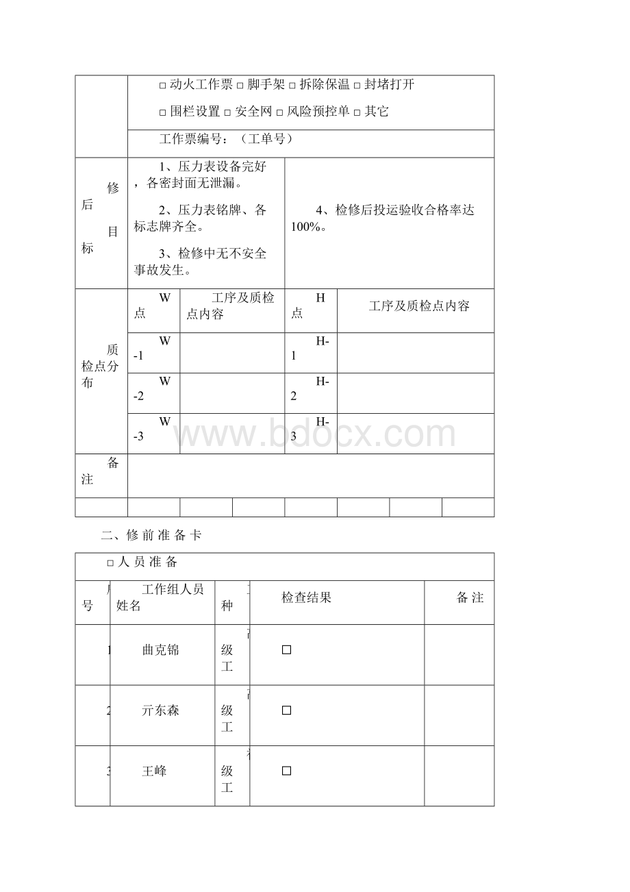 发电机组就地弹簧管式指针压力表A级检修文件包.docx_第3页