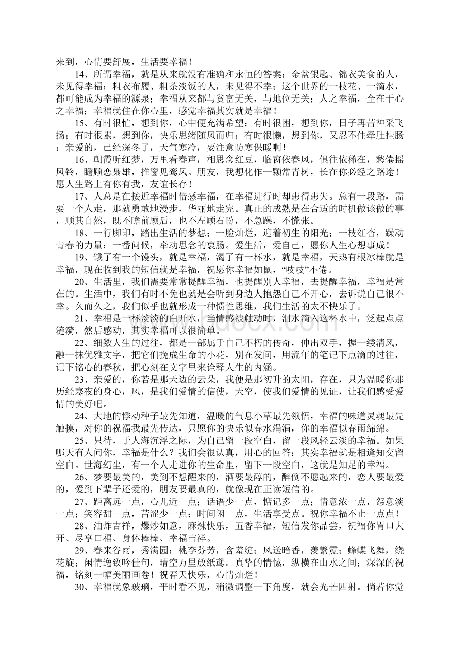 关于幸福的长句子Word文档下载推荐.docx_第2页