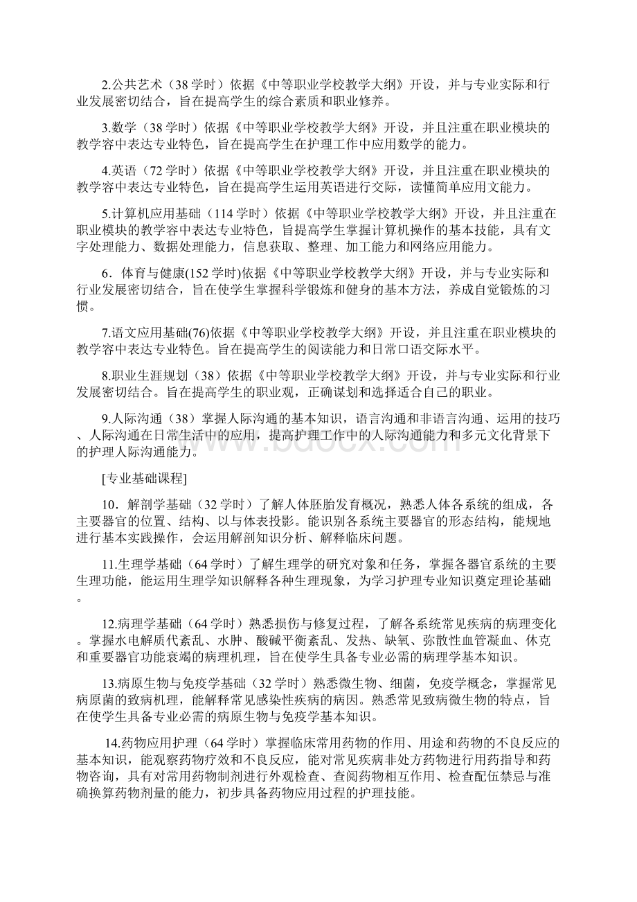 中等职业学校护理专业教学标准详.docx_第3页