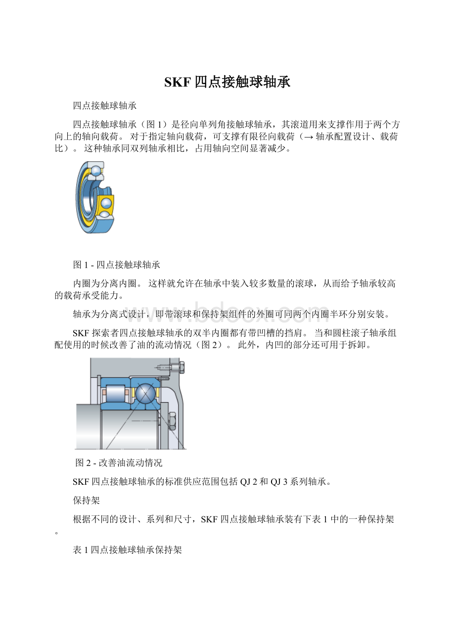 SKF四点接触球轴承Word文件下载.docx