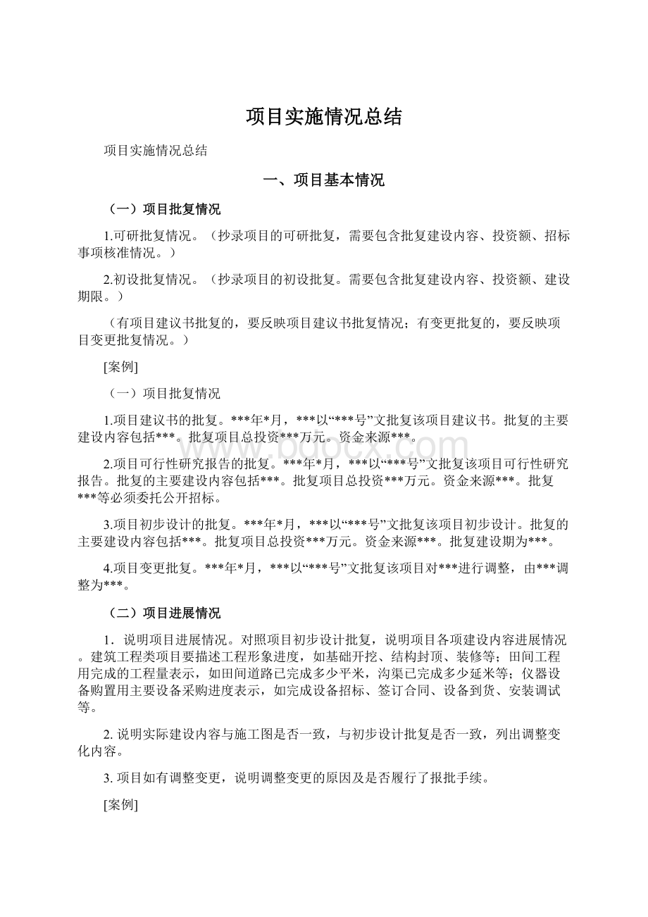 项目实施情况总结Word格式文档下载.docx