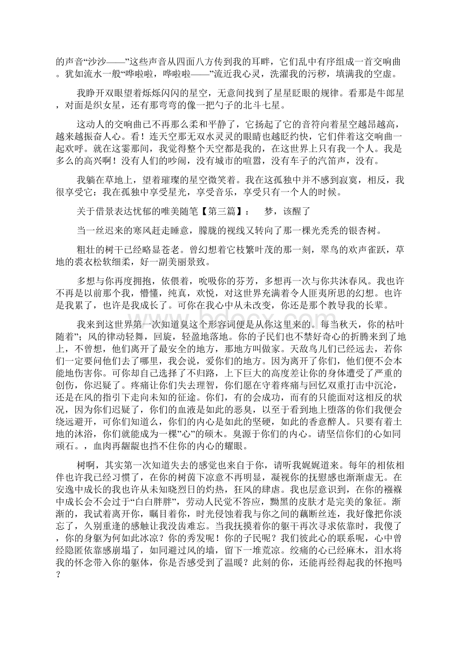 最新关于借景表达忧郁的唯美随笔Word格式文档下载.docx_第3页