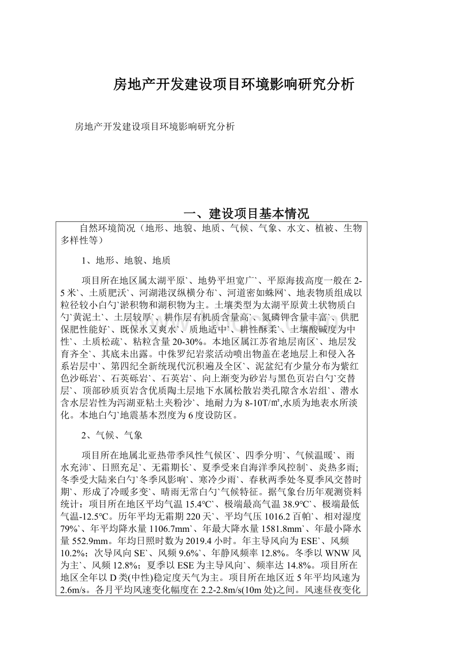 房地产开发建设项目环境影响研究分析.docx_第1页