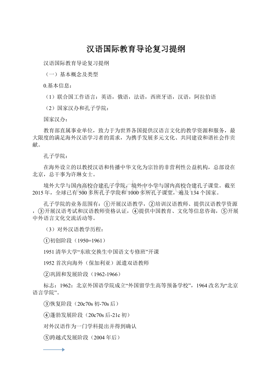 汉语国际教育导论复习提纲.docx