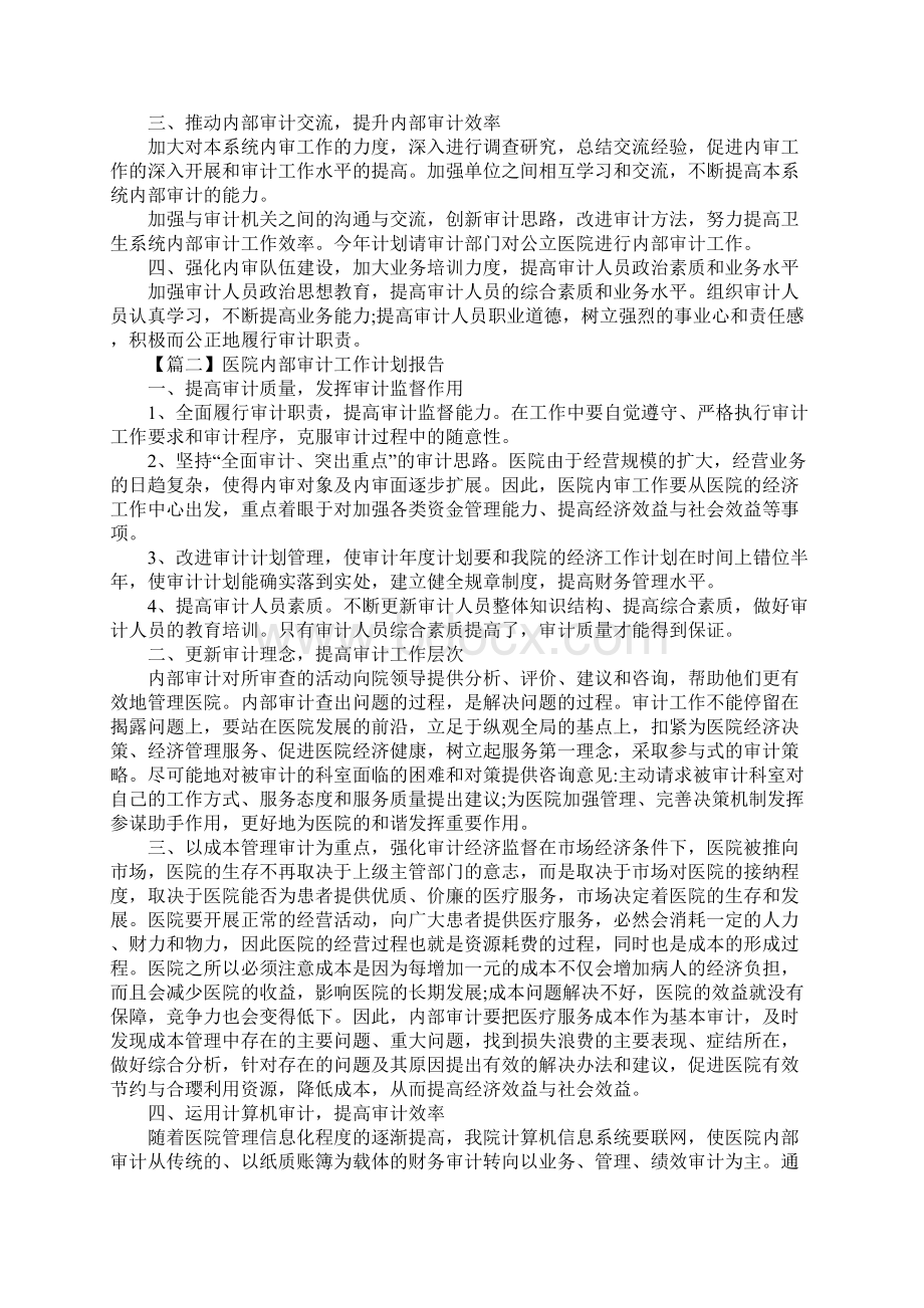 医院内部审计工作计划报告实用版.docx_第2页