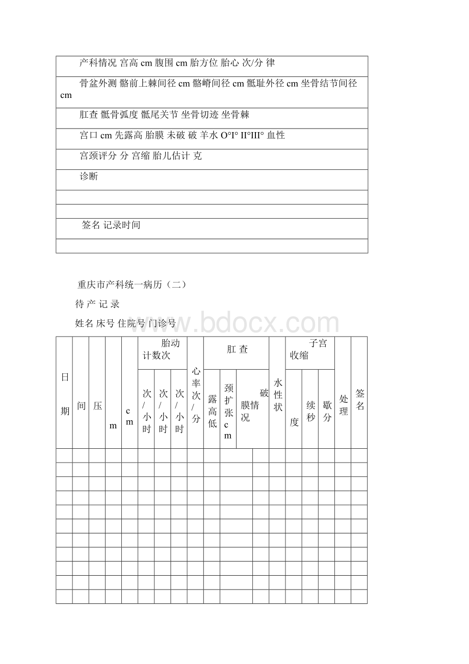 重庆市产科统一病历.docx_第2页