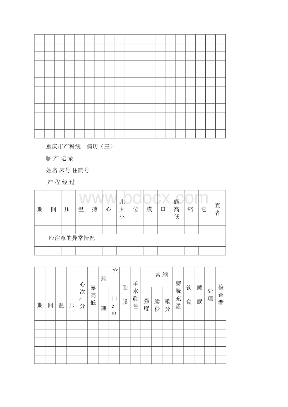 重庆市产科统一病历.docx_第3页