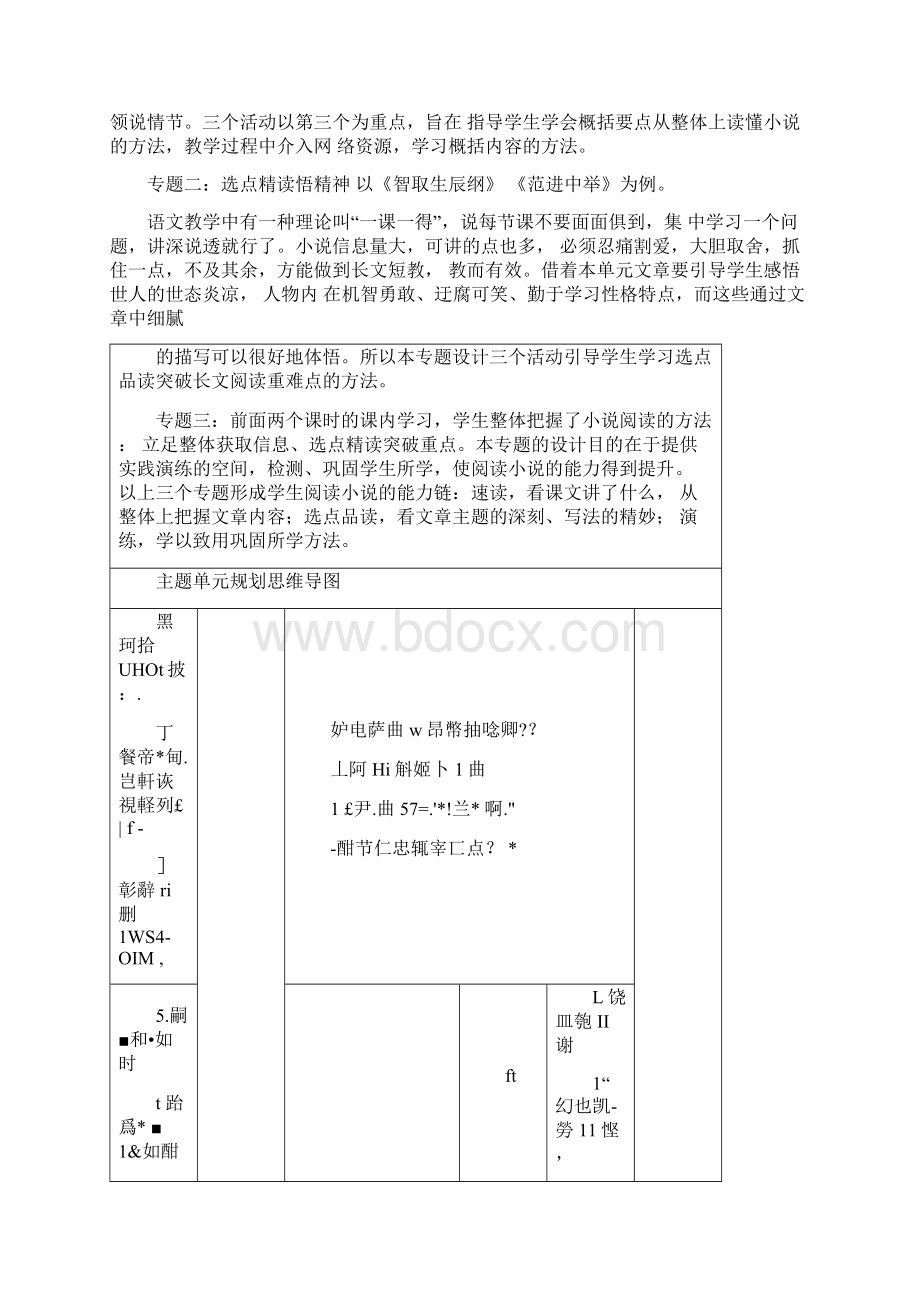 初中语文《古代小说阅读》单元教学设计以及思维导图.docx_第2页