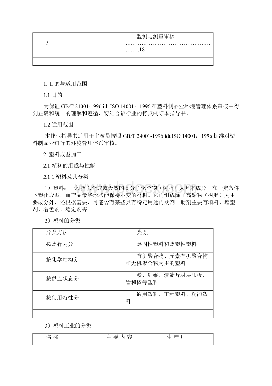 塑料制品业环境管理体系审核作业指导说明书Word文档格式.docx_第2页