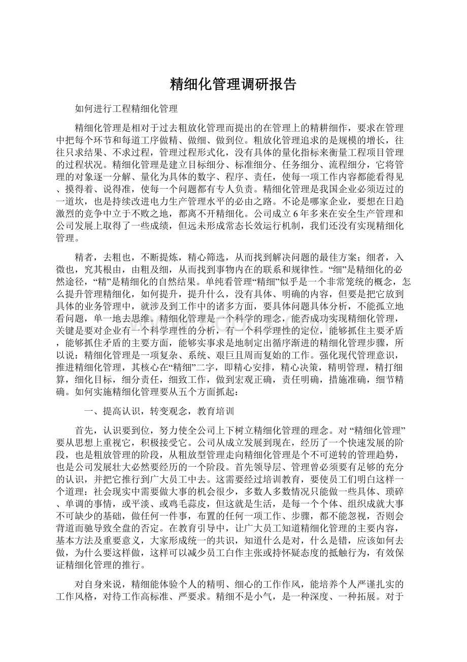 精细化管理调研报告.docx_第1页