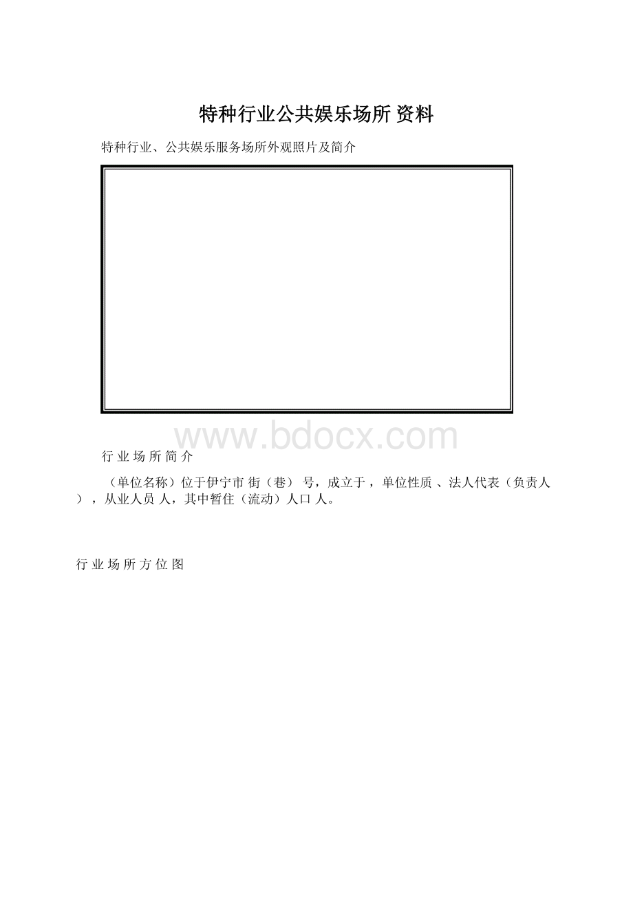 特种行业公共娱乐场所资料.docx