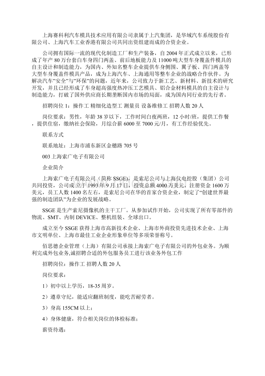 春风行动参会单位招聘岗位docWord格式.docx_第2页