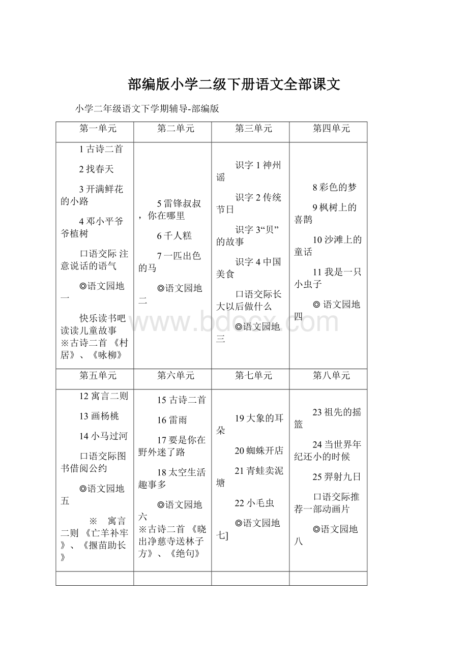 部编版小学二级下册语文全部课文.docx