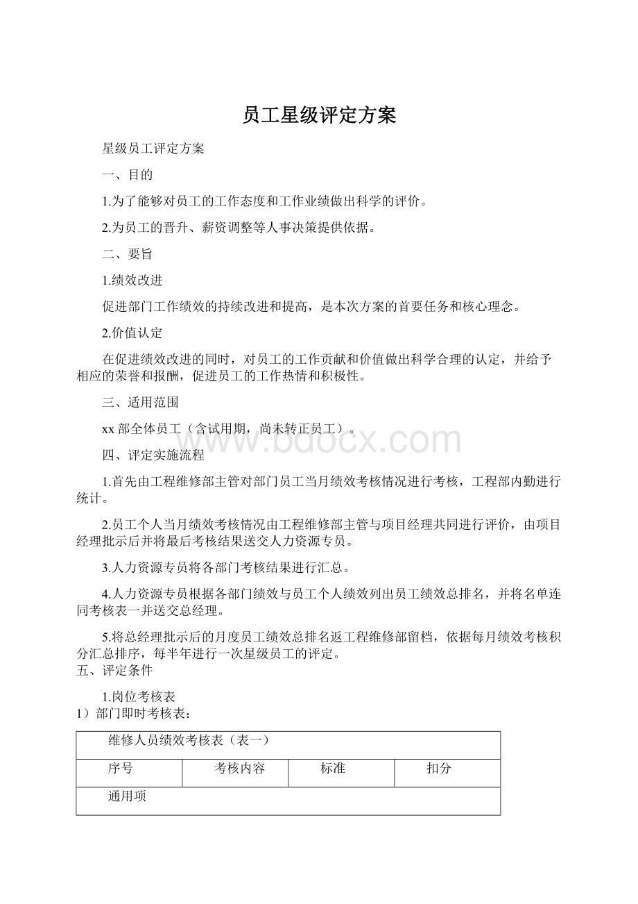 员工星级评定方案Word格式文档下载.docx_第1页