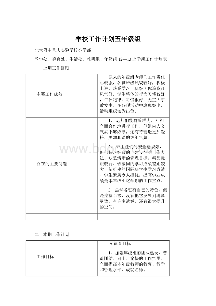 学校工作计划五年级组.docx_第1页