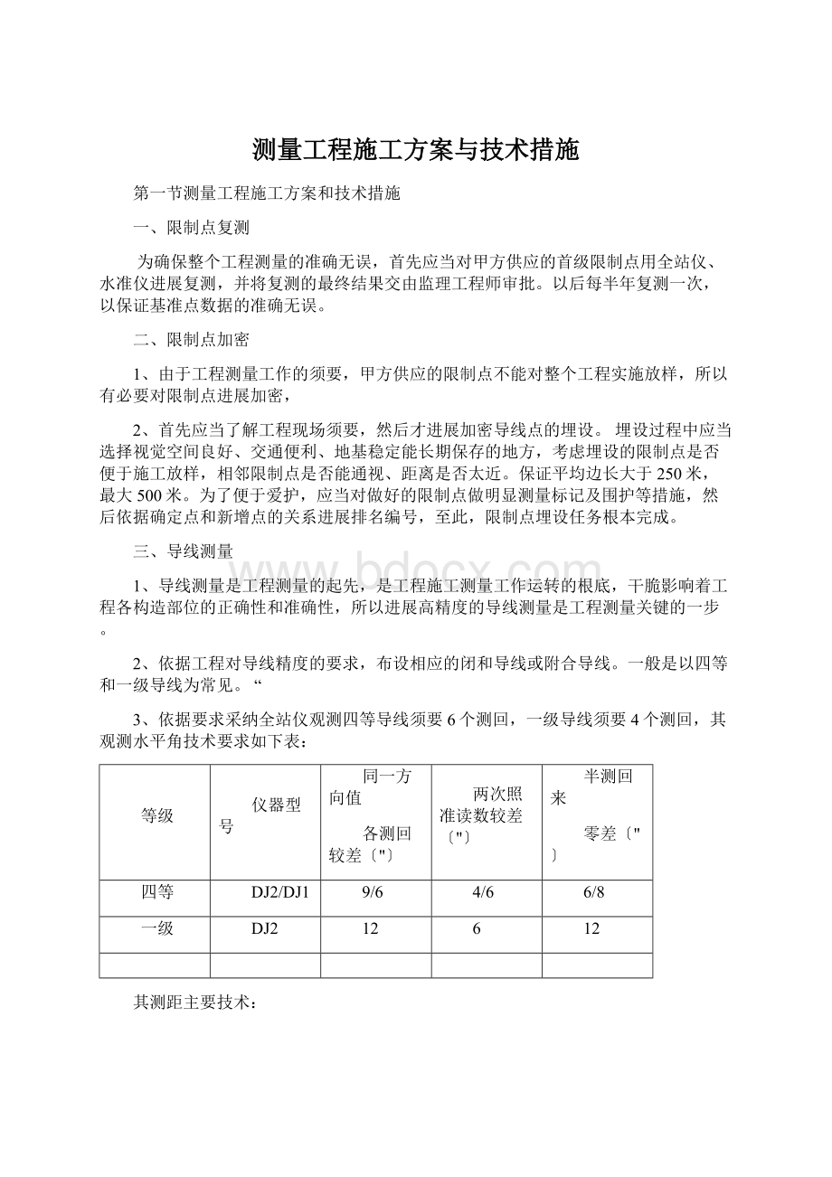 测量工程施工方案与技术措施.docx