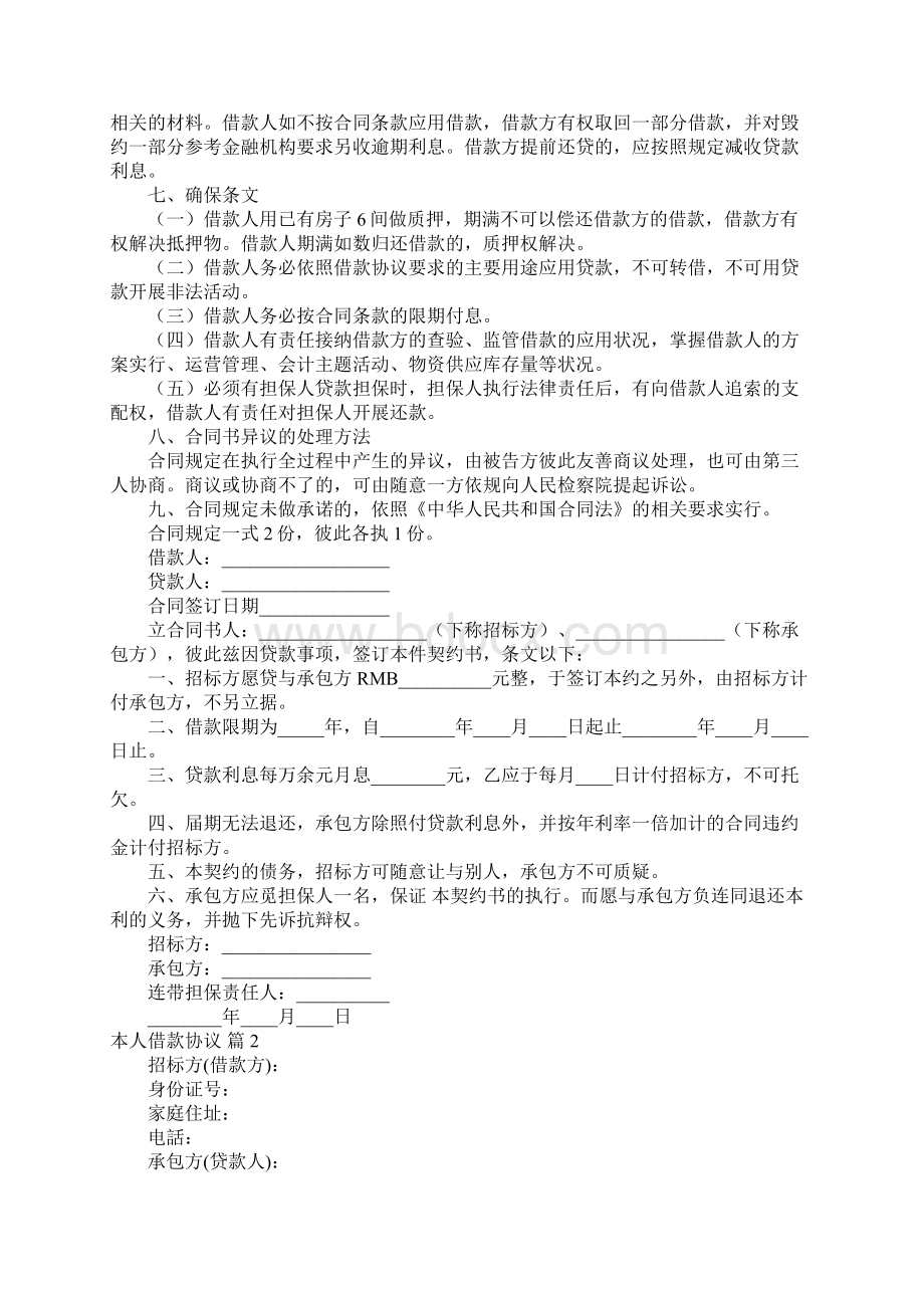 优选个人借贷合同范文锦集九篇.docx_第2页