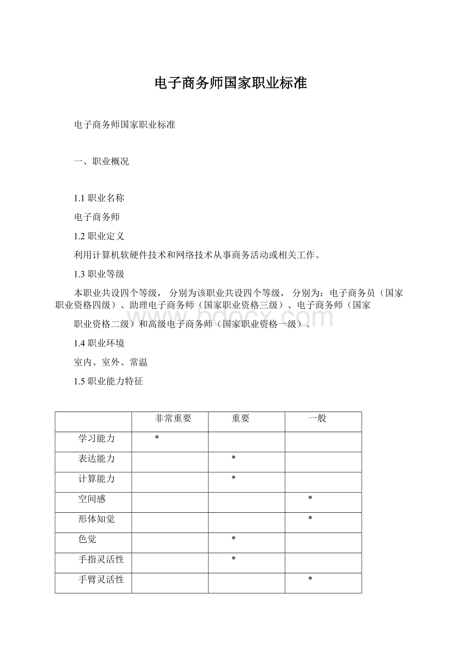 电子商务师国家职业标准.docx_第1页