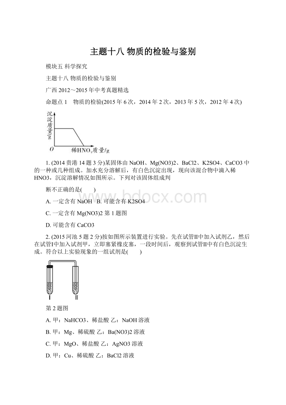 主题十八 物质的检验与鉴别文档格式.docx