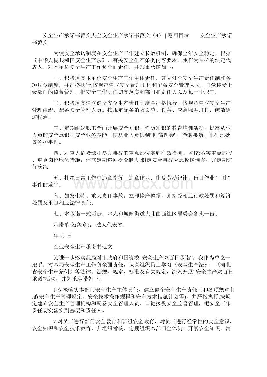 安全生产承诺书范文4篇Word下载.docx_第3页