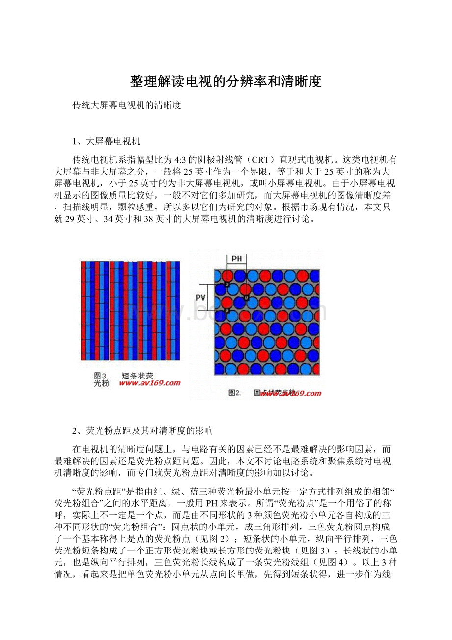 整理解读电视的分辨率和清晰度Word文档下载推荐.docx