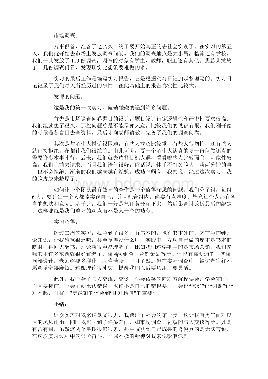 市场实习报告4篇文档格式.docx_第3页