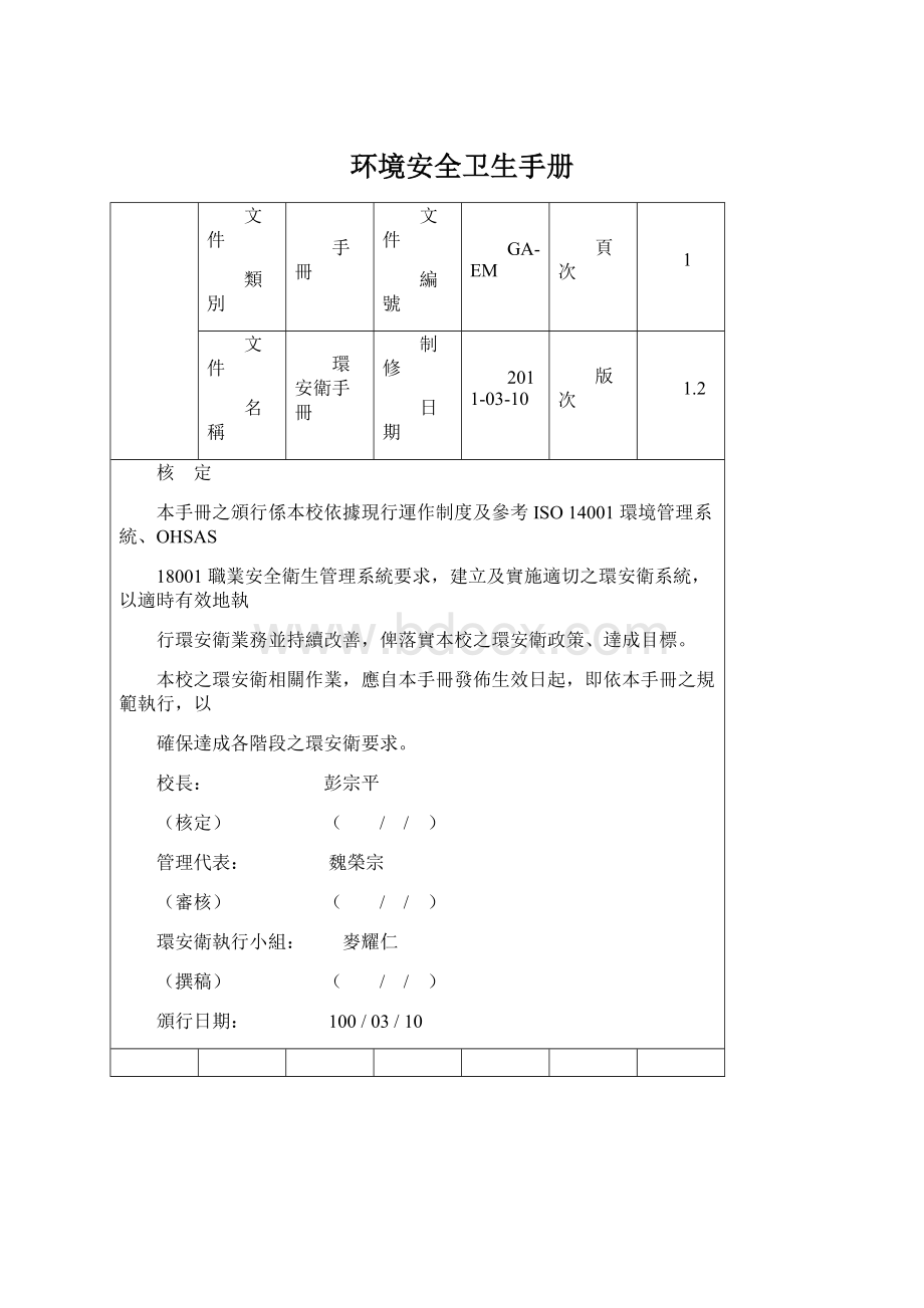 环境安全卫生手册.docx_第1页