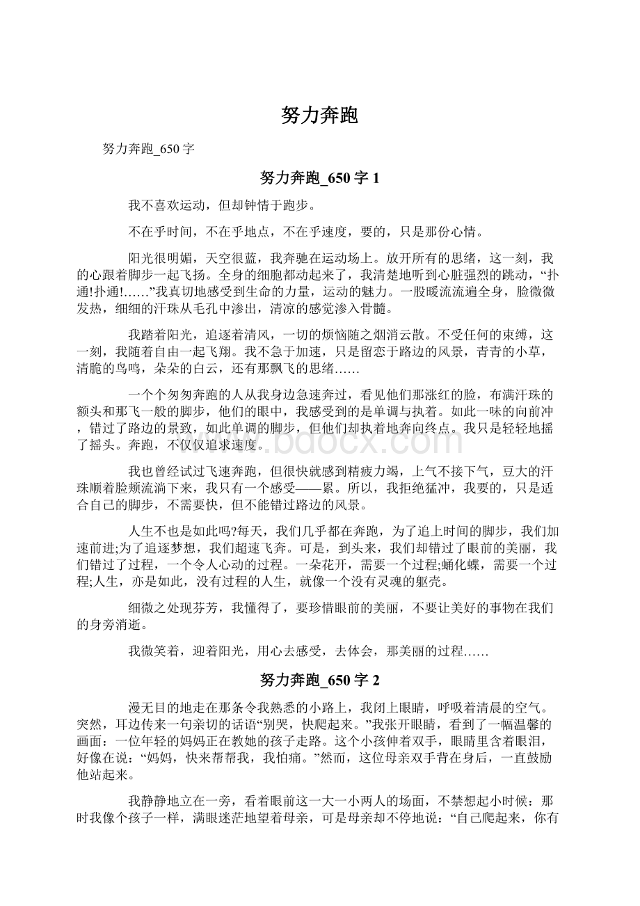 努力奔跑文档格式.docx