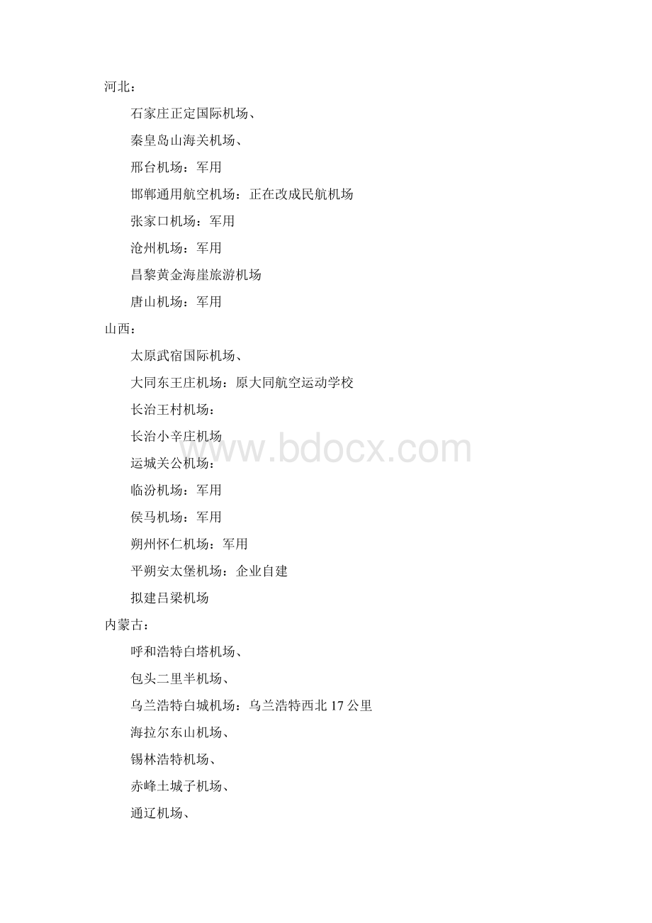 中国机场分布文档格式.docx_第3页