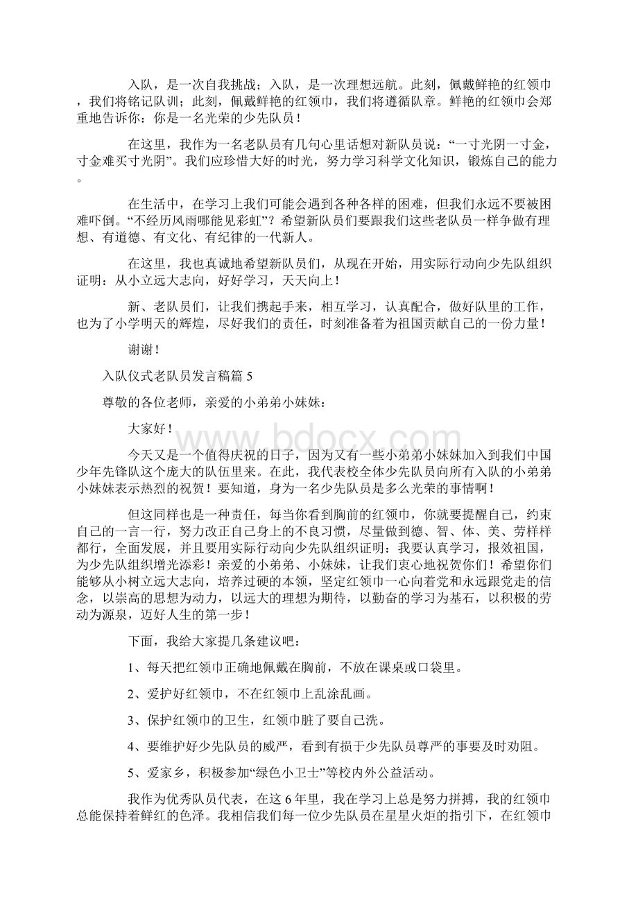 精选入队仪式老队员发言稿八篇.docx_第3页