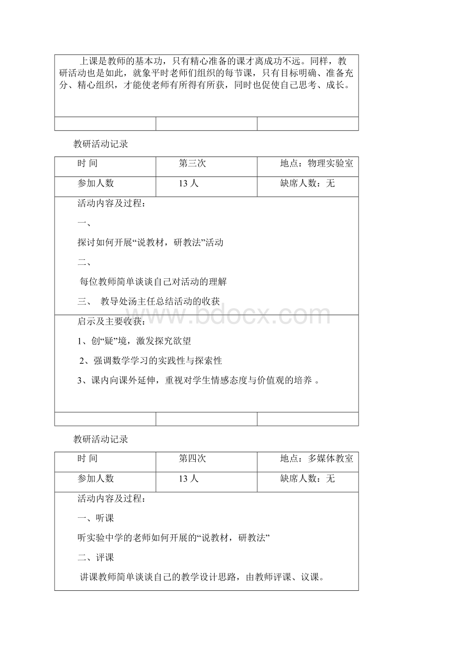 初中数学教研活动记录汇编Word文档下载推荐.docx_第2页